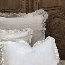 Load image into Gallery viewer, Olivia Natural Beige Ticking Linen Cushion
