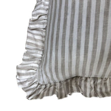 Load image into Gallery viewer, Olivia - Olive Green Frilled Linen Cushion
