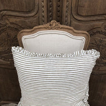 Load image into Gallery viewer, Olivia - Olive Green Frilled Linen Cushion
