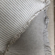 Load image into Gallery viewer, Olivia - Olive Green Frilled Linen Cushion

