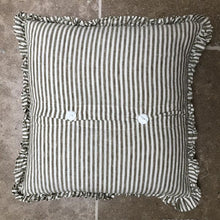 Load image into Gallery viewer, Olivia - Olive Green Frilled Linen Cushion
