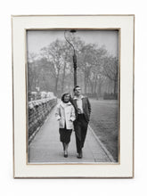 Load image into Gallery viewer, Stylish White Enamel and Silver Frame
