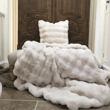 Load image into Gallery viewer, Sofia Ivory Sq Textured Ivory Cushion
