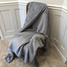 Load image into Gallery viewer, Pale Grey Fleece Throw.
