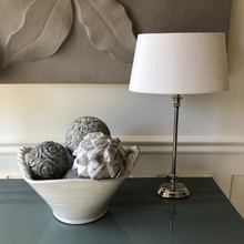 Load image into Gallery viewer, Elegant Nickel Lamp With Soft White Shade
