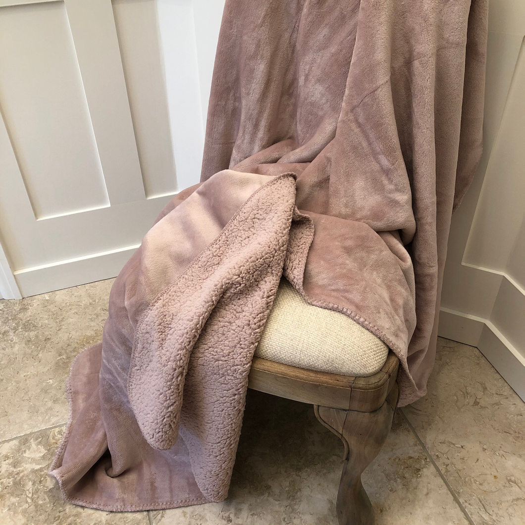 Pale Pink Fleece Throw