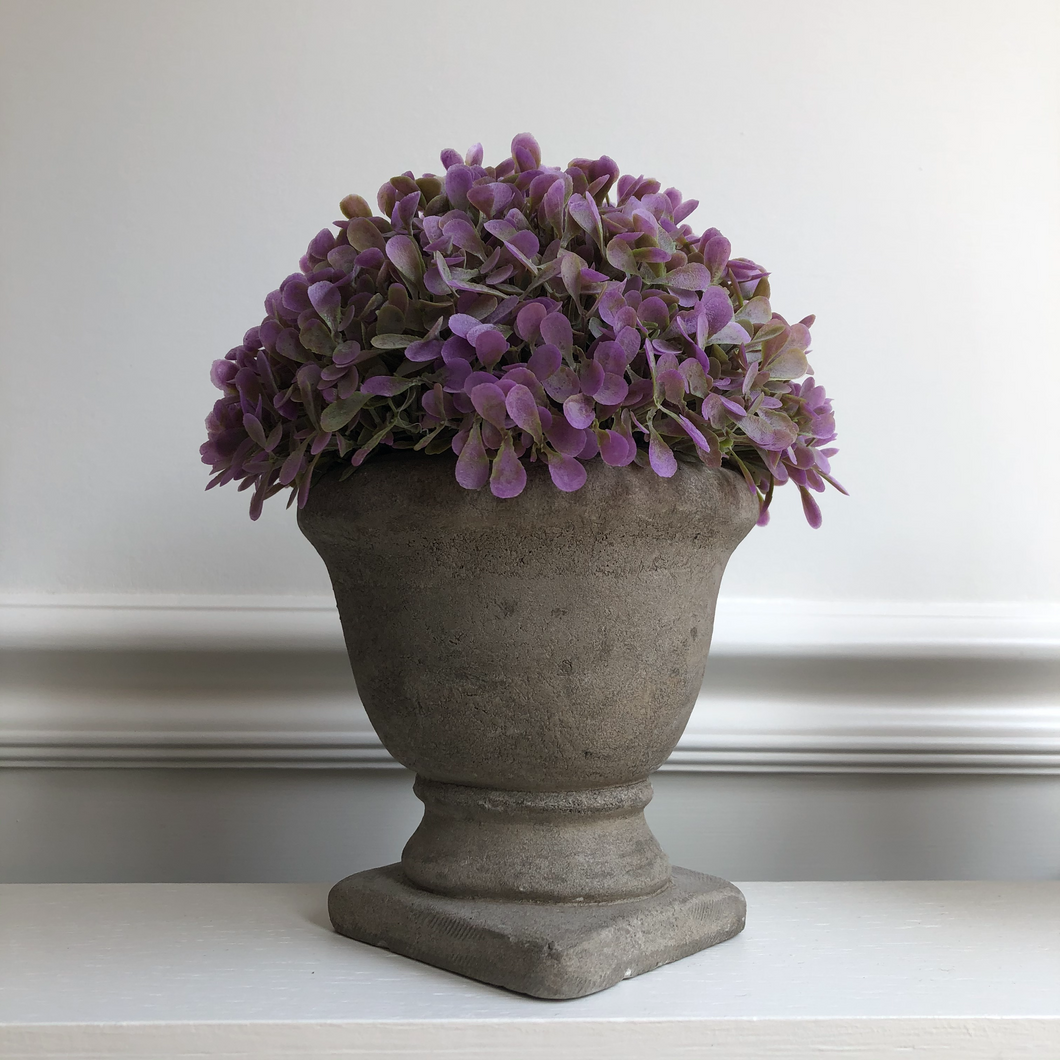 Pretty Pale Purple Hydrangea in Vintage Style Urn