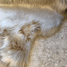 Load image into Gallery viewer, Natural/Champagne Faux Sheepskin Cushion
