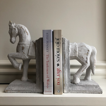 Load image into Gallery viewer, Gorgeous White Wash Wooden Horse Bookends
