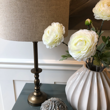 Load image into Gallery viewer, Warm Antique Bronze Lamp &amp; Natural Shade
