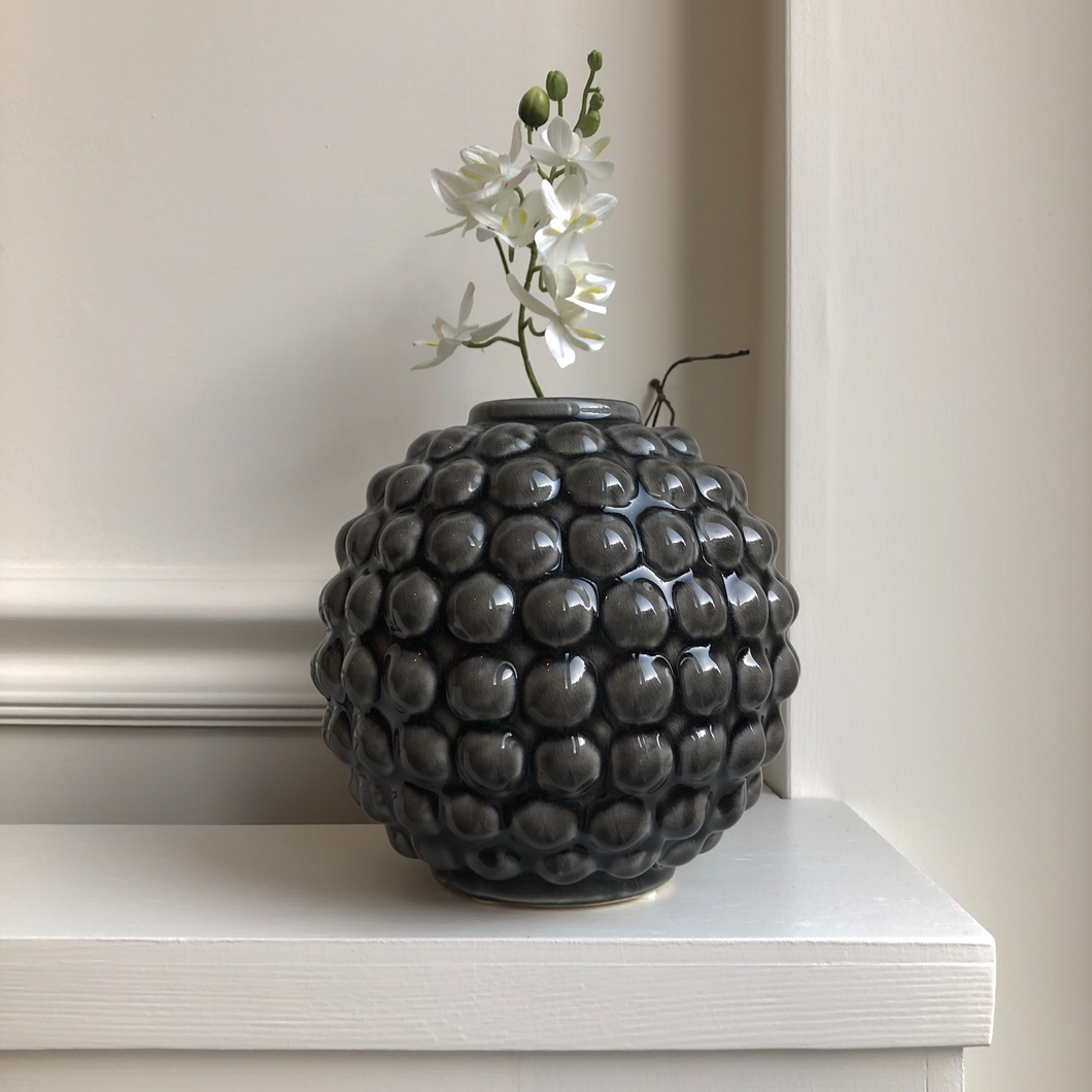 Sweet Grey Bobble Ceramic Vase