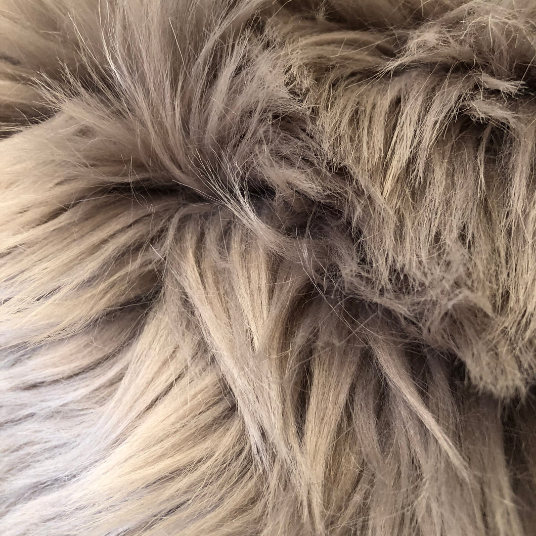 Pale Taupe Faux Fur Cushion