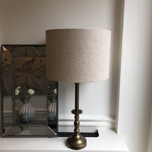 Load image into Gallery viewer, Warm Antique Bronze Lamp &amp; Natural Shade
