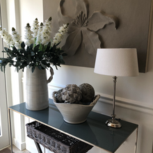 Load image into Gallery viewer, Elegant Nickel Lamp With Soft White Shade
