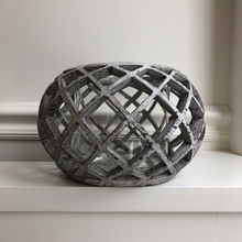 Load image into Gallery viewer, Antique Grey Lattice T Light Holder
