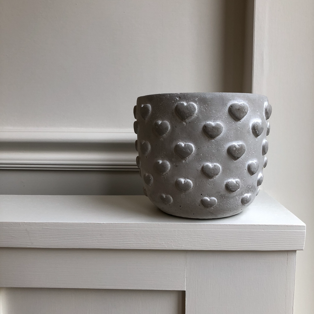 Pretty Grey Heart Planter